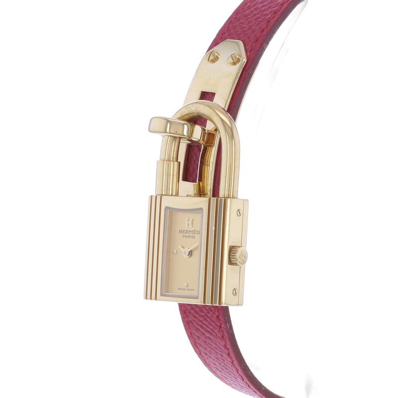 Montre d'occasion HERMES Kelly Lock femme quartz bracelet cuir d'origine - vue D2