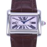 Montre d'occasion CARTIER Tank Divan femme quartz bracelet cuir d'origine - vue D1