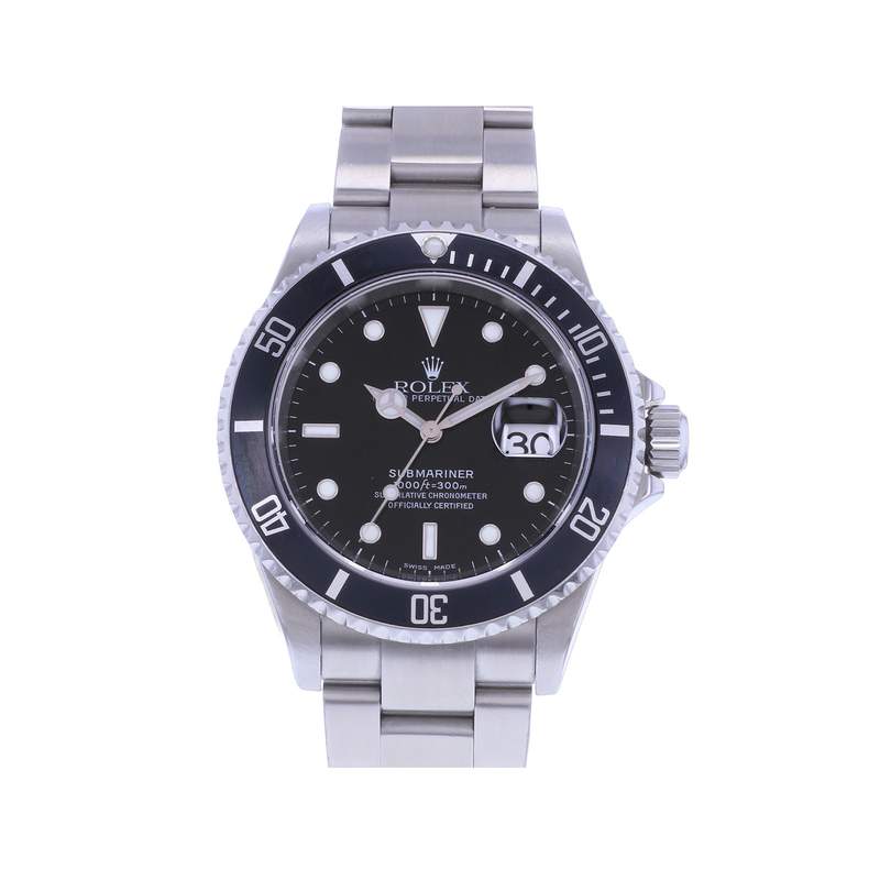 Montre d'occasion ROLEX Submariner Date homme mouvement automatique certifié (cosc) bracelet acier - vue 1