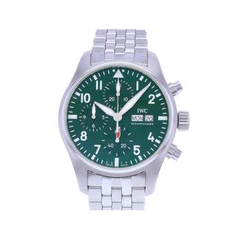 Montre d'occasion IWC Pilot Chronograph homme mouvement automatique certifié (cosc) bracelet acier