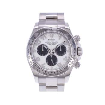 Montre d'occasion ROLEX Cosmograph Daytona Racing homme mouvement automatique certifié (cosc) bracelet or blanc 750/000