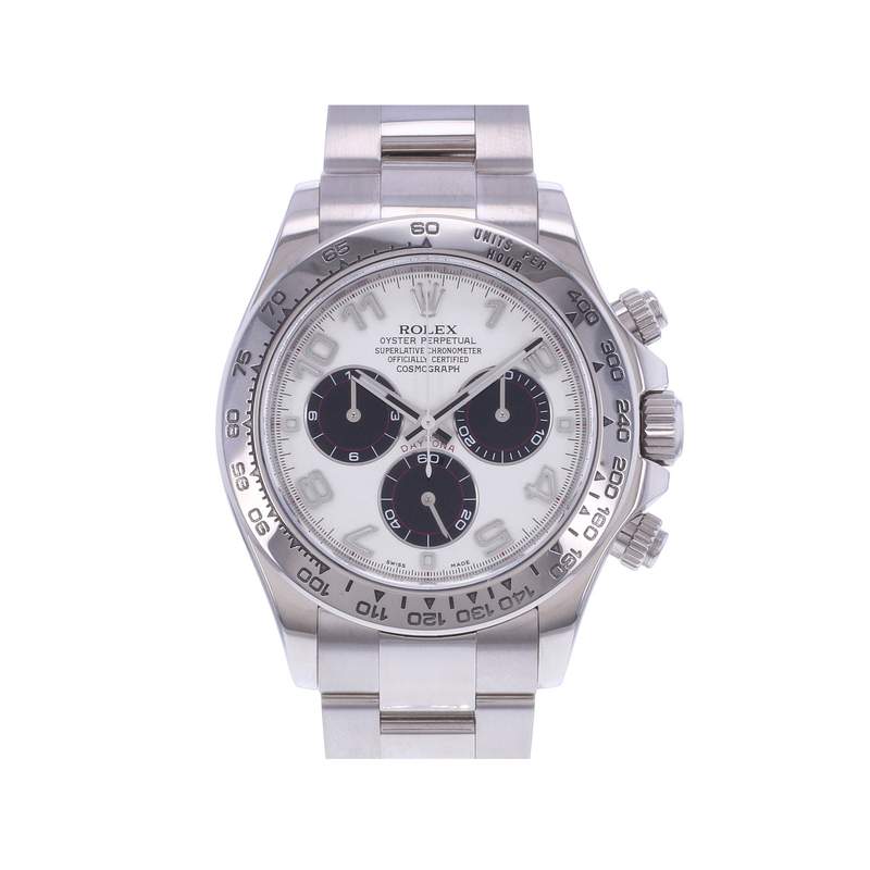 Montre d'occasion ROLEX Cosmograph Daytona Racing homme mouvement automatique certifié (cosc) bracelet or blanc 750/000 - vue 1