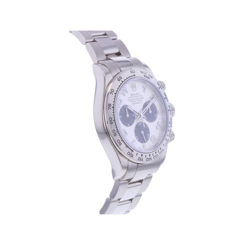 Montre d'occasion ROLEX Cosmograph Daytona Racing homme mouvement automatique certifié (cosc) bracelet or blanc 750/000 - vue 2