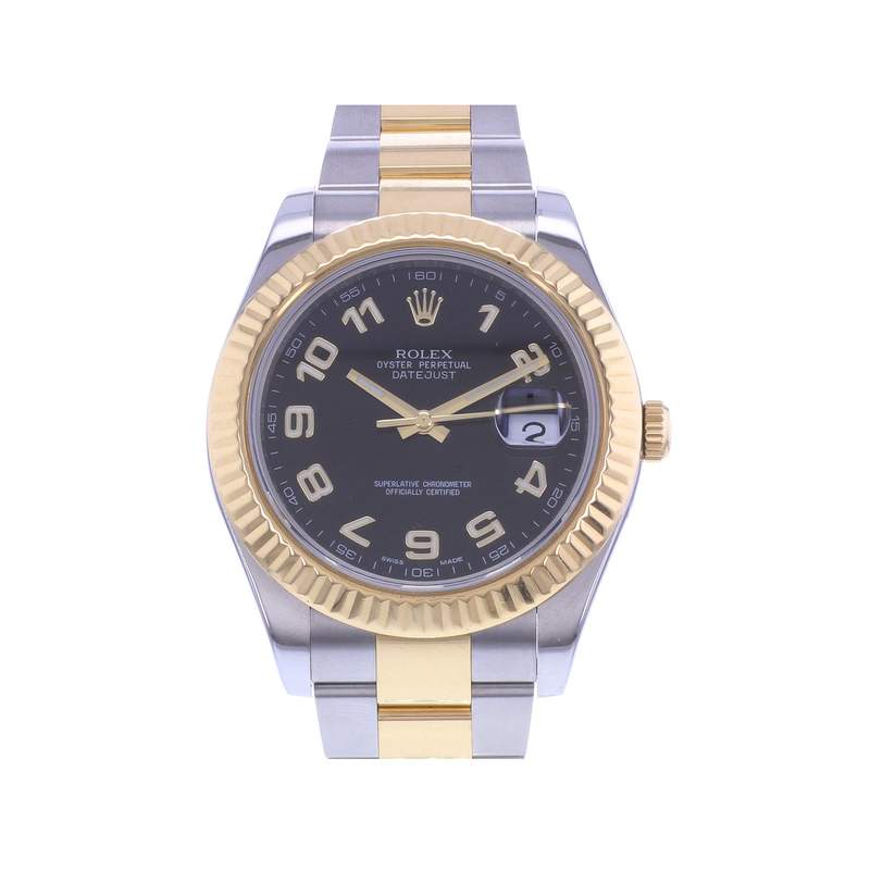 Montre d'occasion ROLEX DateJust II 41 homme mouvement automatique certifié (cosc) bracelet or jaune 750/000 et acier - vue 1