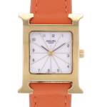 Montre d'occasion HERMES Heure H femme quartz bracelet cuir - vue D1