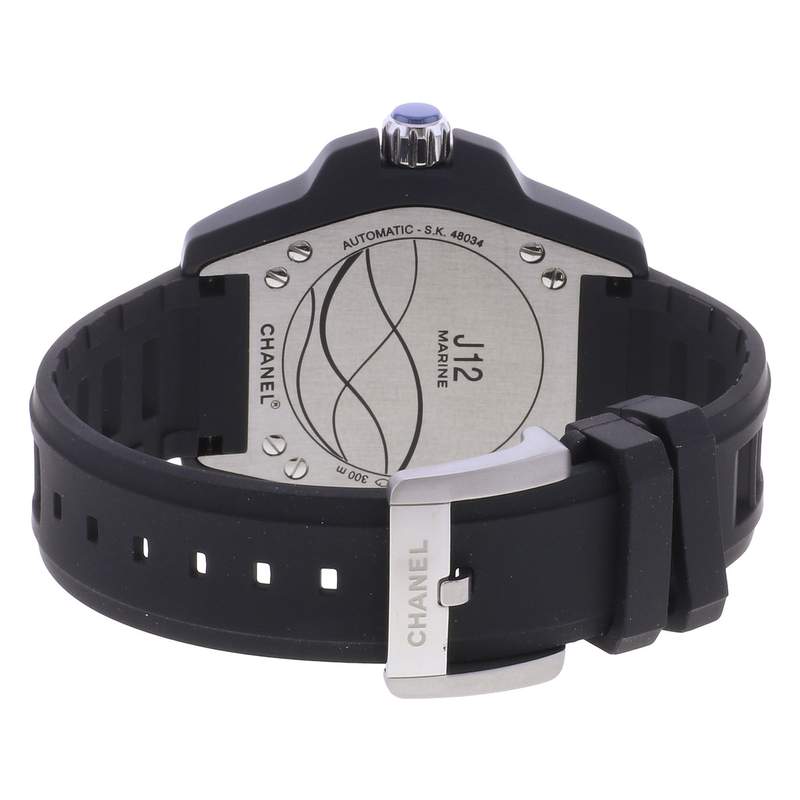 Montre d'occasion CHANEL J12 Marine femme automatique bracelet caoutchouc - vue 3