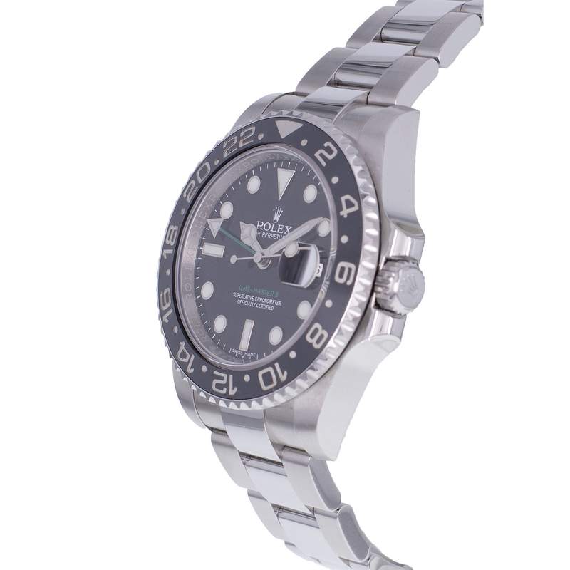 Montre d'occasion ROLEX GMT-Master II Céramique homme mouvement automatique certifié (cosc) bracelet acier - vue D2