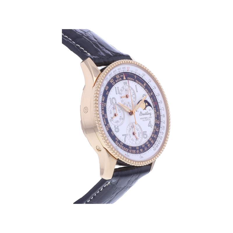 Montre d'occasion BREITLING Montbrillant Olympus Gold homme mouvement automatique certifié (cosc) bracelet cuir cresus - vue 2