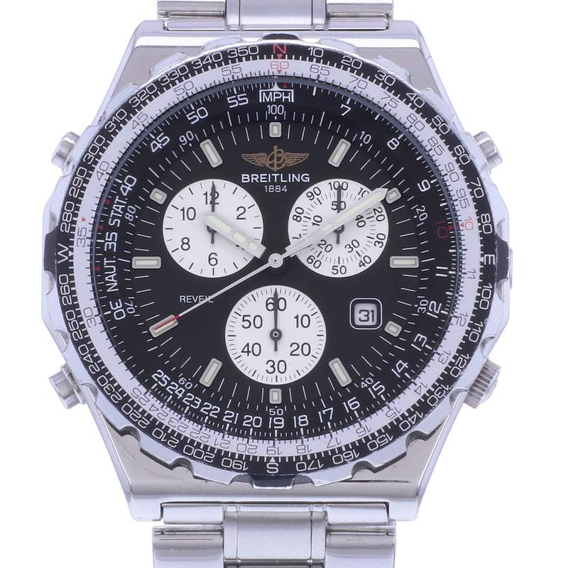 Montre d'occasion BREITLING Jupiter Pilot Vintage homme quartz bracelet acier - vue D1
