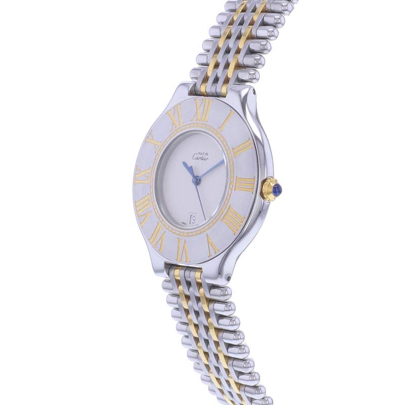 Montre d'occasion CARTIER Must 21 XL homme quartz bracelet or jaune 750/000 et acier - vue D2