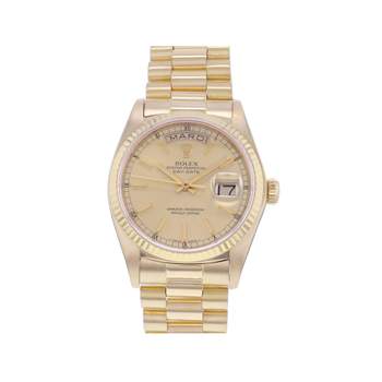 Montre d'occasion ROLEX Day-Date Or jaune President homme mouvement automatique certifié (cosc) bracelet or jaune 750/000