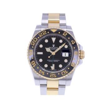 Montre d'occasion ROLEX GMT-Master II homme mouvement automatique certifié (cosc) bracelet or jaune 750/000 et acier