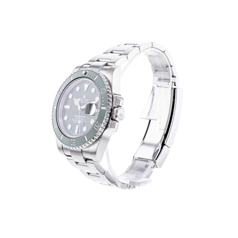 Montre d'occasion rolex submariner céramique verte homme mouvement automatique certifié (cosc) bracelet acier - vue D2