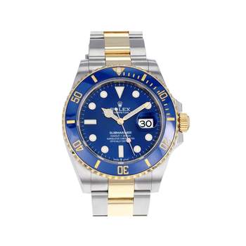 Montre d'occasion rolex submariner date homme mouvement automatique certifié (cosc) bracelet or jaune 750/000 et acier