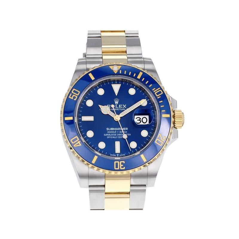 Montre d'occasion rolex submariner date homme mouvement automatique certifié (cosc) bracelet or jaune 750/000 et acier - vue 1