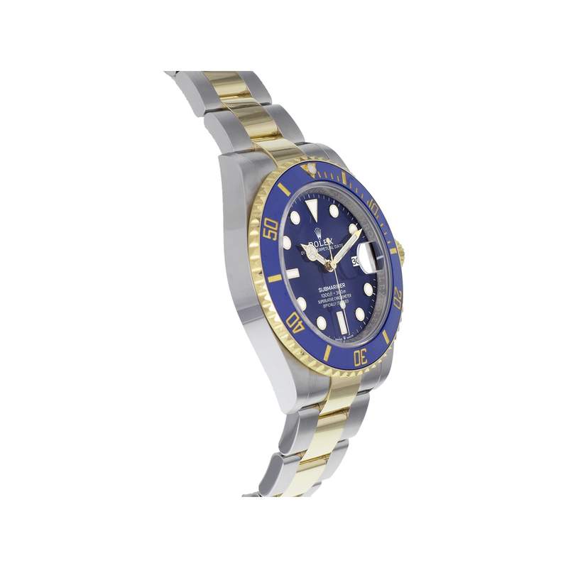 Montre d'occasion rolex submariner date homme mouvement automatique certifié (cosc) bracelet or jaune 750/000 et acier - vue 2