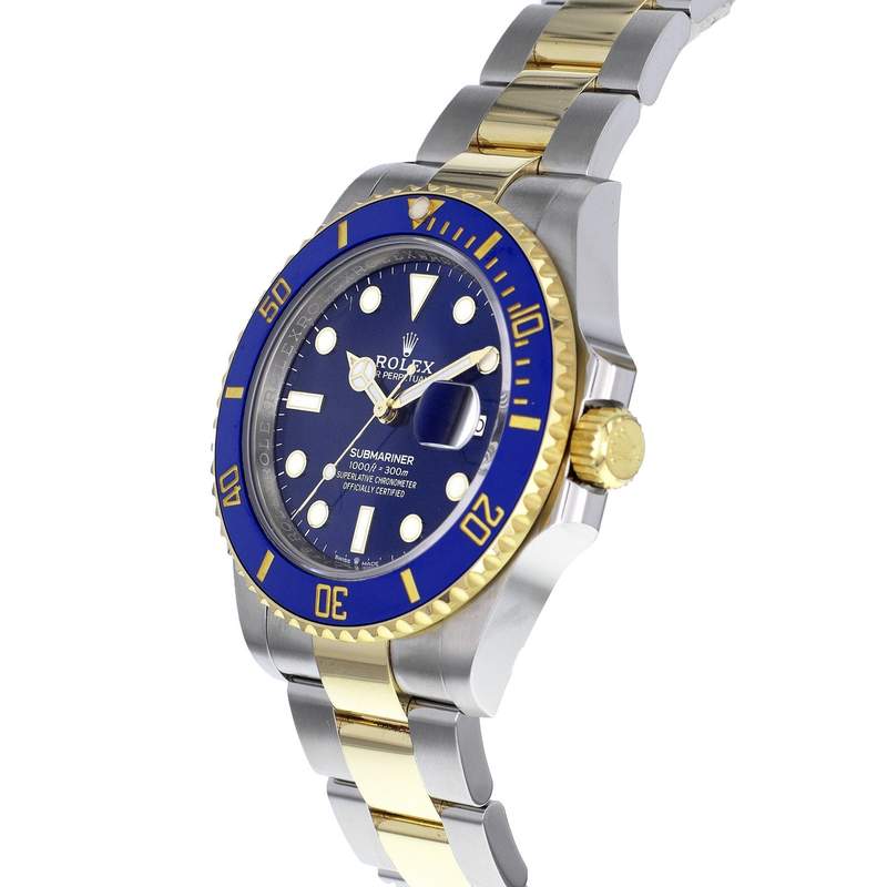 Montre d'occasion rolex submariner date homme mouvement automatique certifié (cosc) bracelet or jaune 750/000 et acier - vue D2