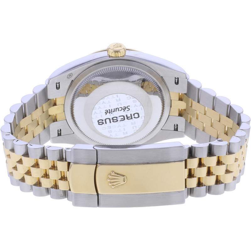 Montre d'occasion ROLEX DateJust 36 mixte mouvement automatique certifié (cosc) bracelet or jaune 750/000 et acier - vue 3