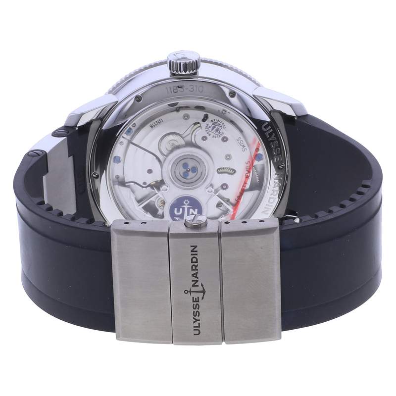 Montre d'occasion ULYSSE NARDIN Marine Torpilleur homme mouvement automatique certifié (cosc) bracelet caoutchouc - vue 3