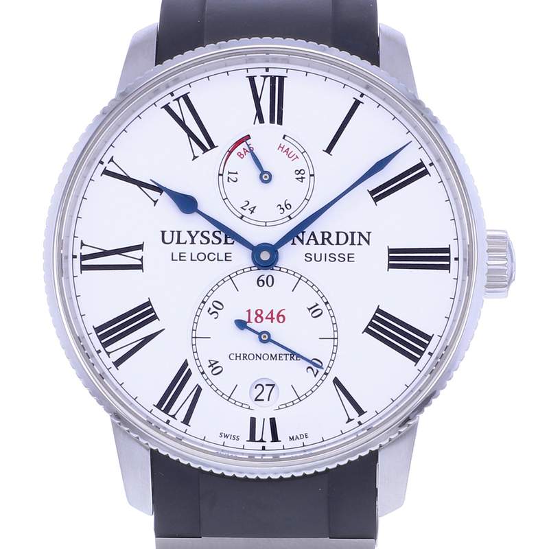 Montre d'occasion ULYSSE NARDIN Marine Torpilleur homme mouvement automatique certifié (cosc) bracelet caoutchouc - vue D1