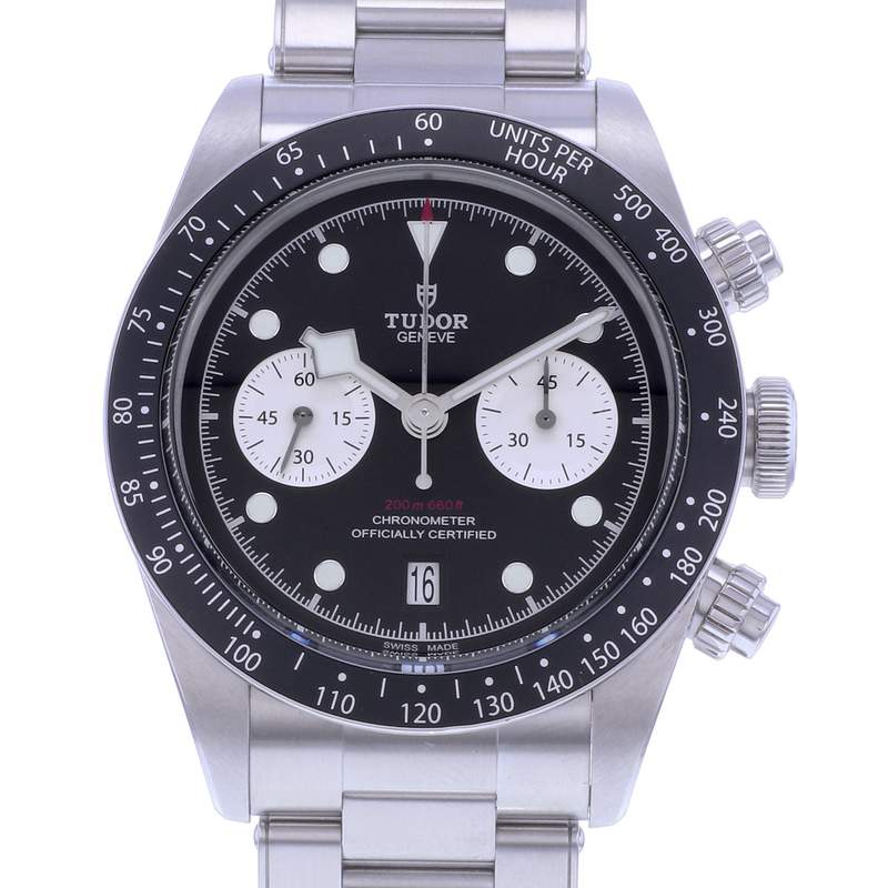 Montre d'occasion TUDOR Black Bay Chrono homme mouvement automatique certifié (cosc) bracelet acier - vue D1