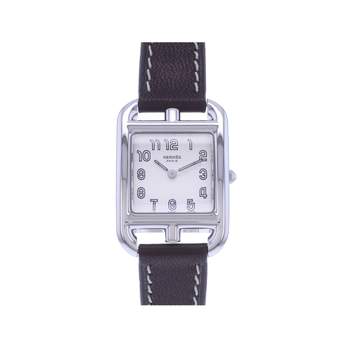 Montre d'occasion HERMES Cape Cod femme quartz bracelet cuir cresus