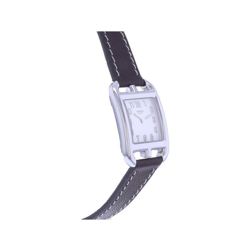Montre d'occasion HERMES Cape Cod femme quartz bracelet cuir cresus - vue 2