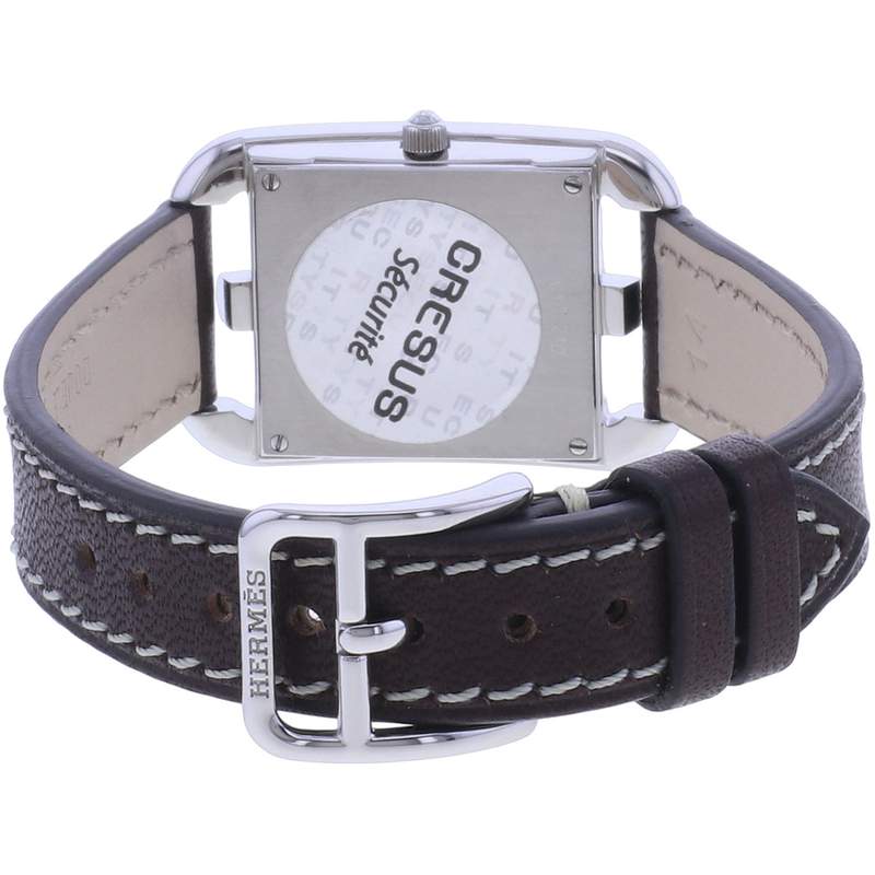 Montre d'occasion HERMES Cape Cod femme quartz bracelet cuir cresus - vue 3