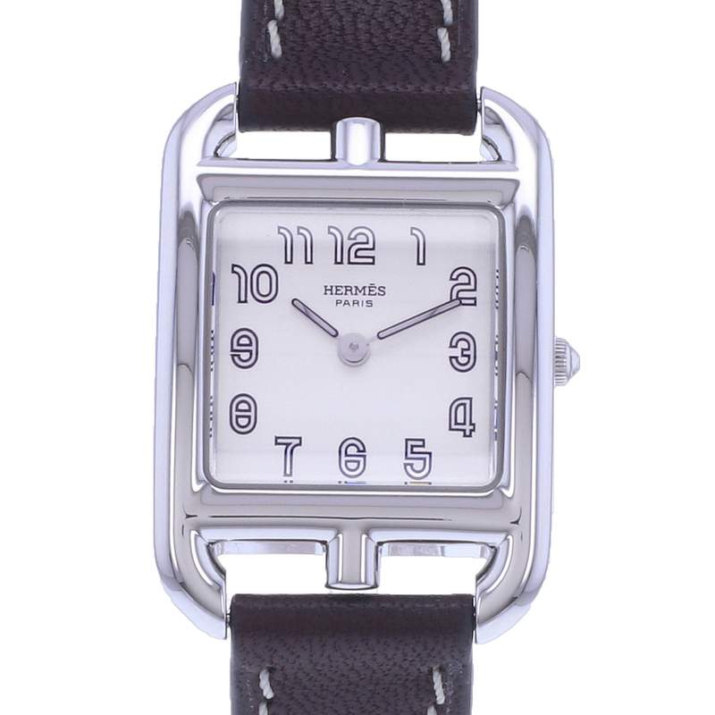 Montre d'occasion HERMES Cape Cod femme quartz bracelet cuir cresus - vue D1