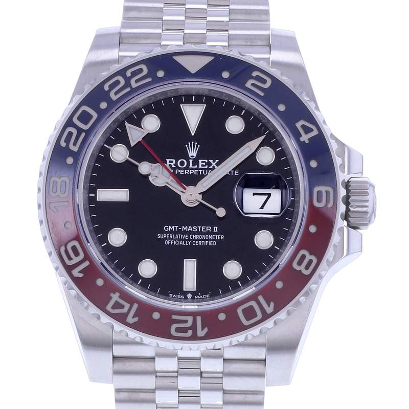 Montre d'occasion ROLEX GMT-Master II Pepsi homme mouvement automatique certifié (cosc) bracelet acier - vue D1