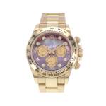 Montre d'occasion ROLEX Cosmograph Daytona Index diamants Mother of Pearl homme mouvement automatique certifié (cosc) bracelet or jaune 750/000 - vue 1