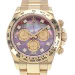 Montre d'occasion ROLEX Cosmograph Daytona Index diamants Mother of Pearl homme mouvement automatique certifié (cosc) bracelet or jaune 750/000 - vue D1