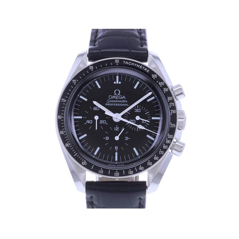 Montre d'occasion OMEGA Speedmaster Moonwatch homme mécanique bracelet cuir d'origine - vue 1