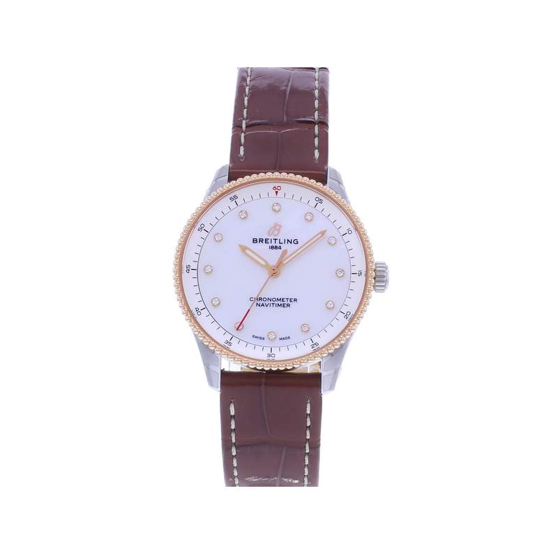 Montre d'occasion BREITLING Navitimer femme quartz bracelet cuir d'origine - vue 1