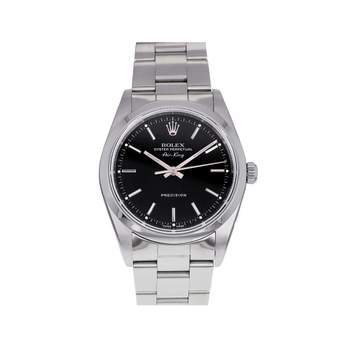 Montre d'occasion ROLEX Air King Precision mixte automatique bracelet acier