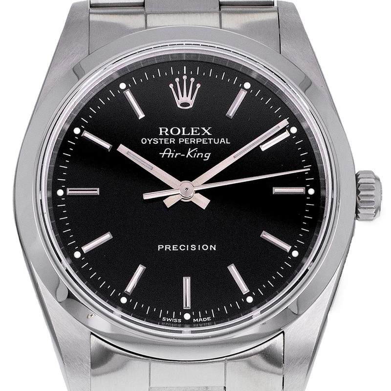 Montre d'occasion ROLEX Air King Precision mixte automatique bracelet acier - vue D1