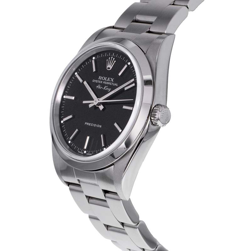 Montre d'occasion ROLEX Air King Precision mixte automatique bracelet acier - vue D2
