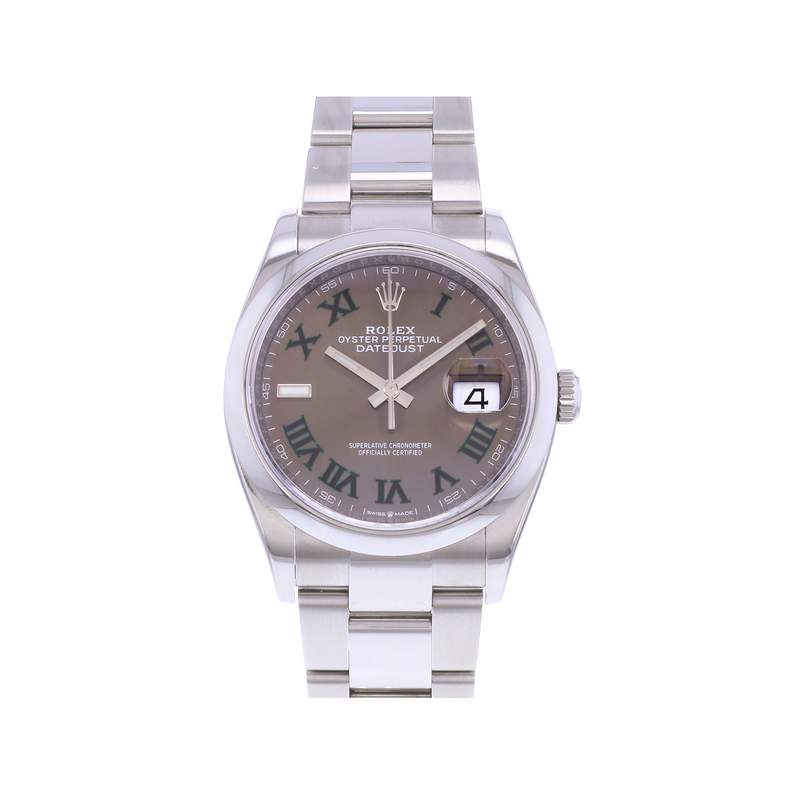 Montre d'occasion ROLEX DateJust 36 Wimbledon mixte mouvement automatique certifié (cosc) bracelet acier - vue 1