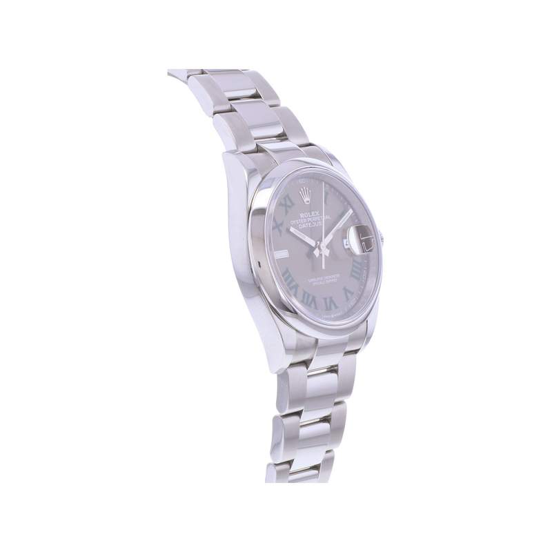 Montre d'occasion ROLEX DateJust 36 Wimbledon mixte mouvement automatique certifié (cosc) bracelet acier - vue 2