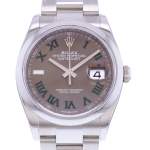 Montre d'occasion ROLEX DateJust 36 Wimbledon mixte mouvement automatique certifié (cosc) bracelet acier - vue D1