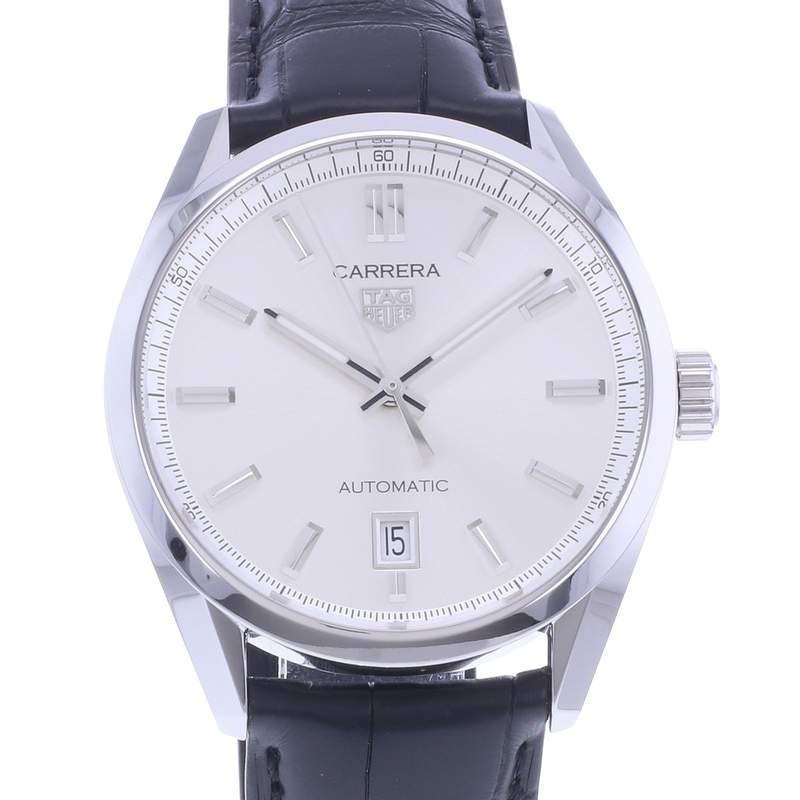 Montre d'occasion TAG HEUER Carrera Calibre 5 homme automatique bracelet cuir d'origine - vue D1