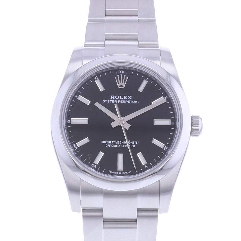 Montre d'occasion ROLEX Oyster Perpetual 34 mm mixte mouvement automatique certifié (cosc) bracelet acier - vue D1