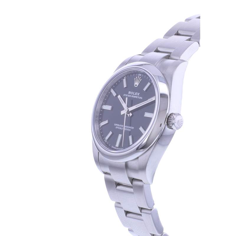 Montre d'occasion ROLEX Oyster Perpetual 34 mm mixte mouvement automatique certifié (cosc) bracelet acier - vue D2