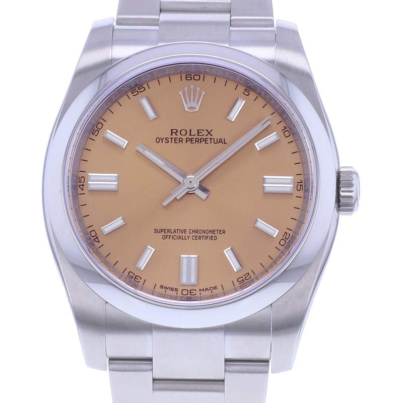 Montre d'occasion ROLEX Oyster Perpetual mixte mouvement automatique certifié (cosc) bracelet acier - vue D1