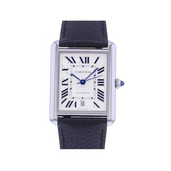 Montre d'occasion CARTIER Tank Must XL homme automatique bracelet cuir d'origine