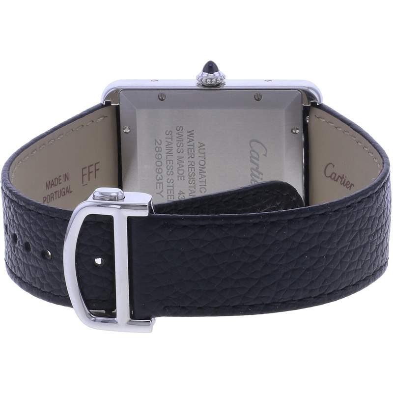 Montre d'occasion CARTIER Tank Must XL homme automatique bracelet cuir d'origine - vue 3
