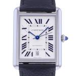 Montre d'occasion CARTIER Tank Must XL homme automatique bracelet cuir d'origine - vue D1