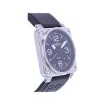 Montre d'occasion BELL & ROSS BR03-92 Black Steel homme automatique bracelet caoutchouc - vue 2