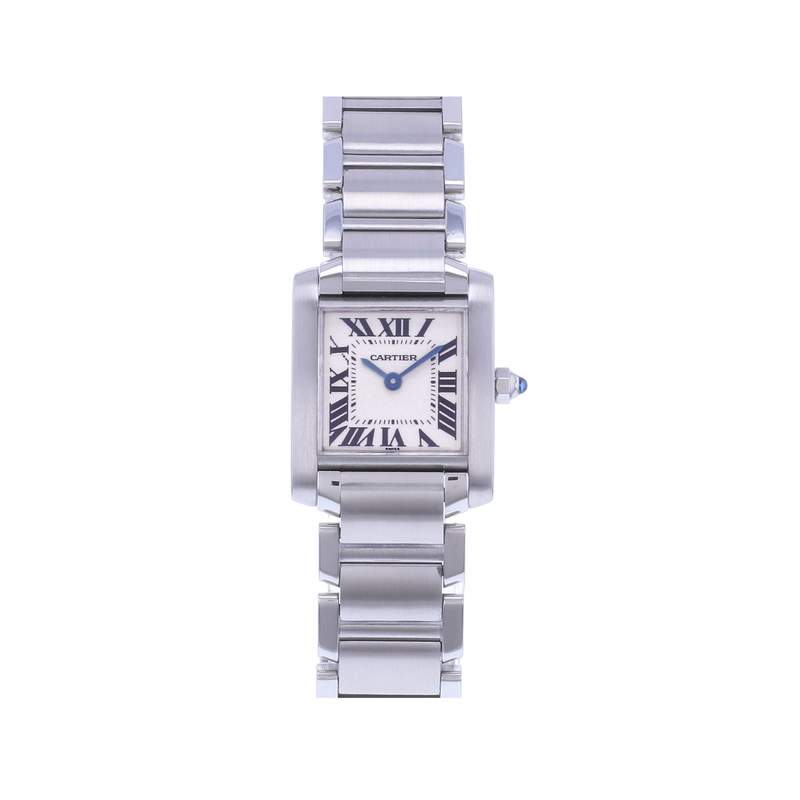 Montre d'occasion CARTIER Tank Française Mini femme quartz bracelet acier - vue 1