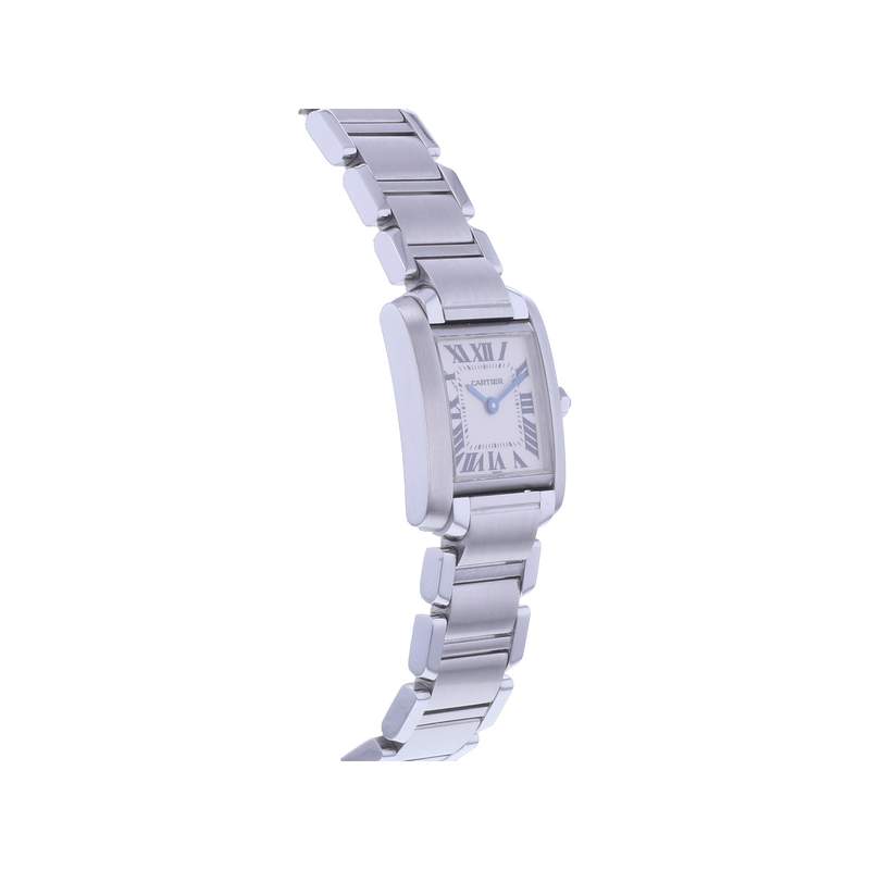 Montre d'occasion CARTIER Tank Française Mini femme quartz bracelet acier - vue 2